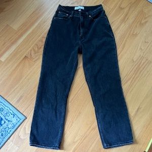 Abercrombie & Fitch the Ankle Straight Ultra high-rise 26/2R curve love black